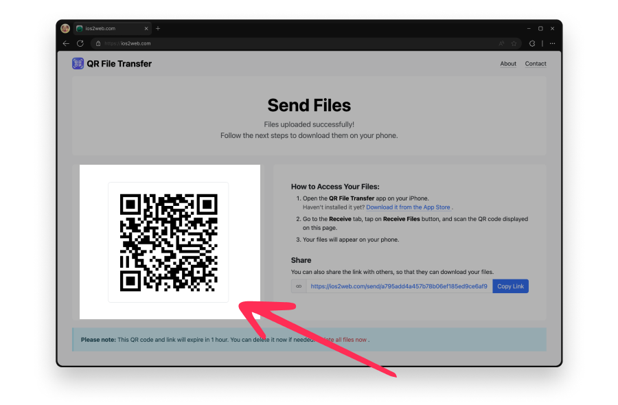 QR File Transfer qr code